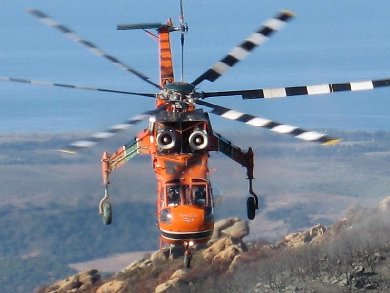 Coming at ya!  Bryan Dudas's Sikorsky S-64 Skycrane.  Langley Flyinhg School.